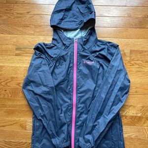 Columbia Girls Lightweight Rain Wind Jacket with Hood, Size XL